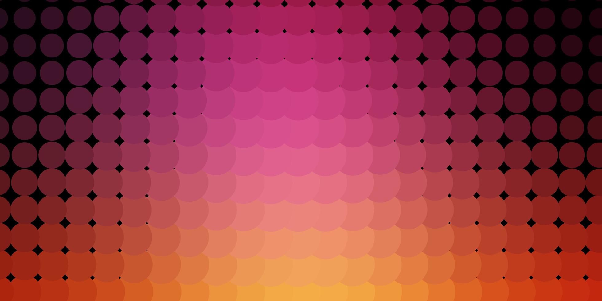 ljusrosa, gul vektorbakgrund med bubblor. vektor