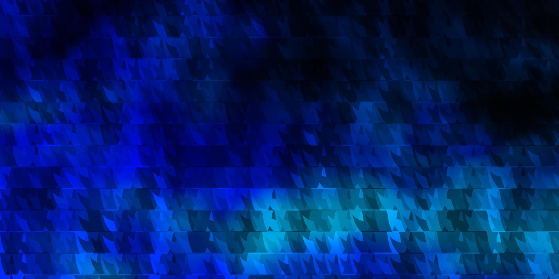 dunkelblaue Vektorschablone mit Linien, Dreiecken. vektor