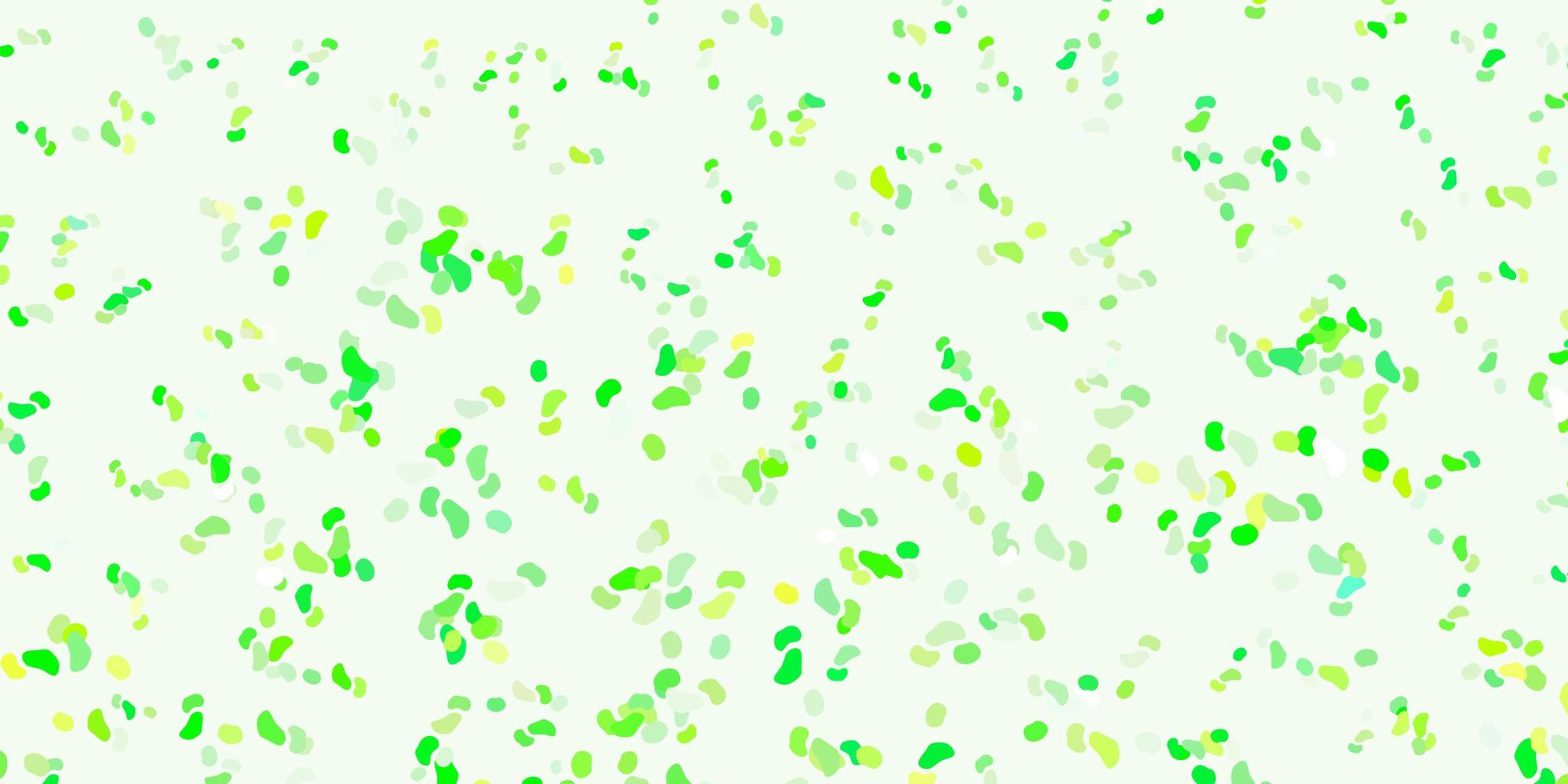 ljusgrön, gul vektorbakgrund med kaotiska former. vektor
