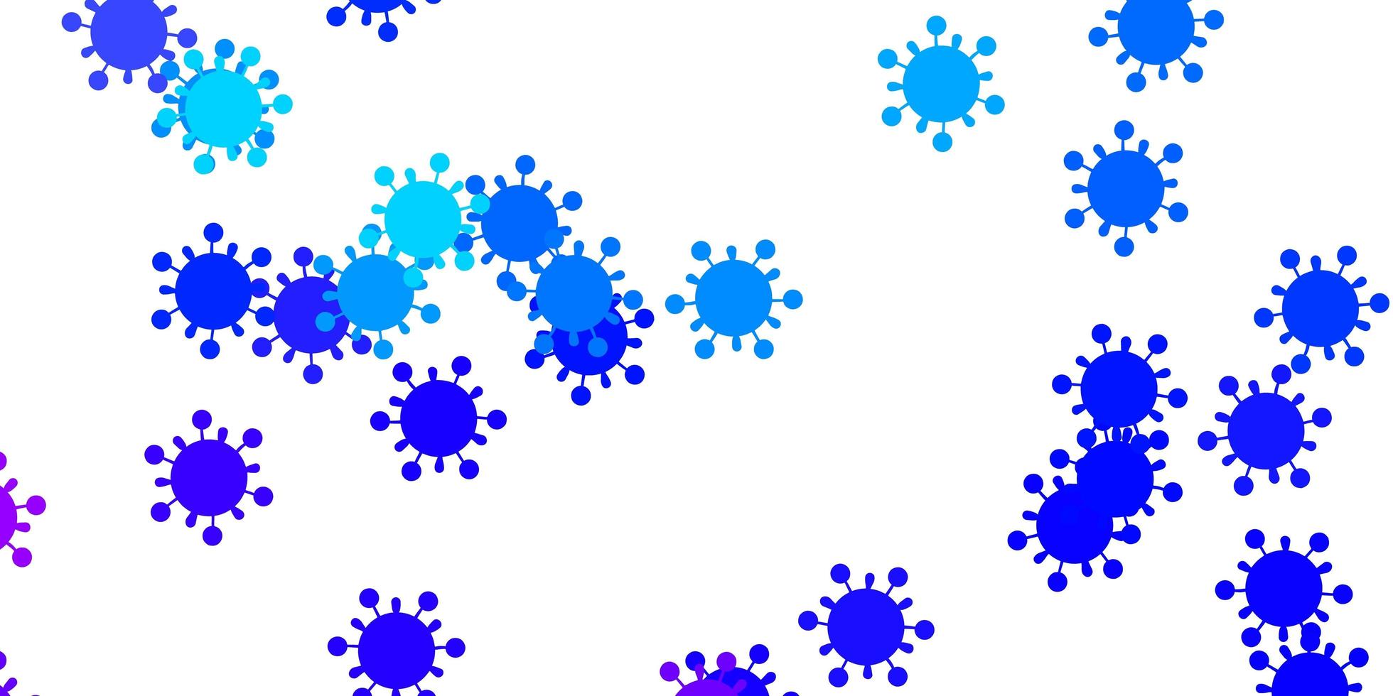 ljusrosa, blå vektor bakgrund med virussymboler.
