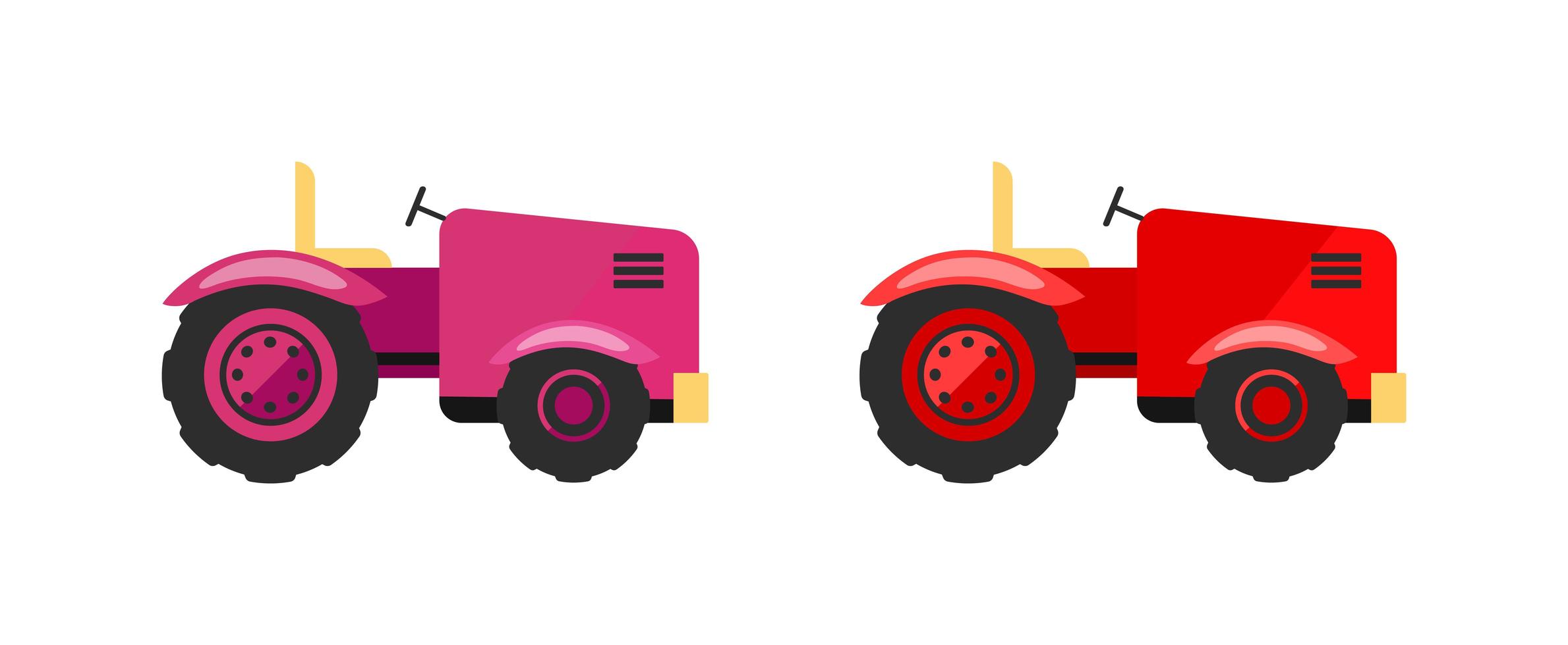 traktorer platt vektor objekt set
