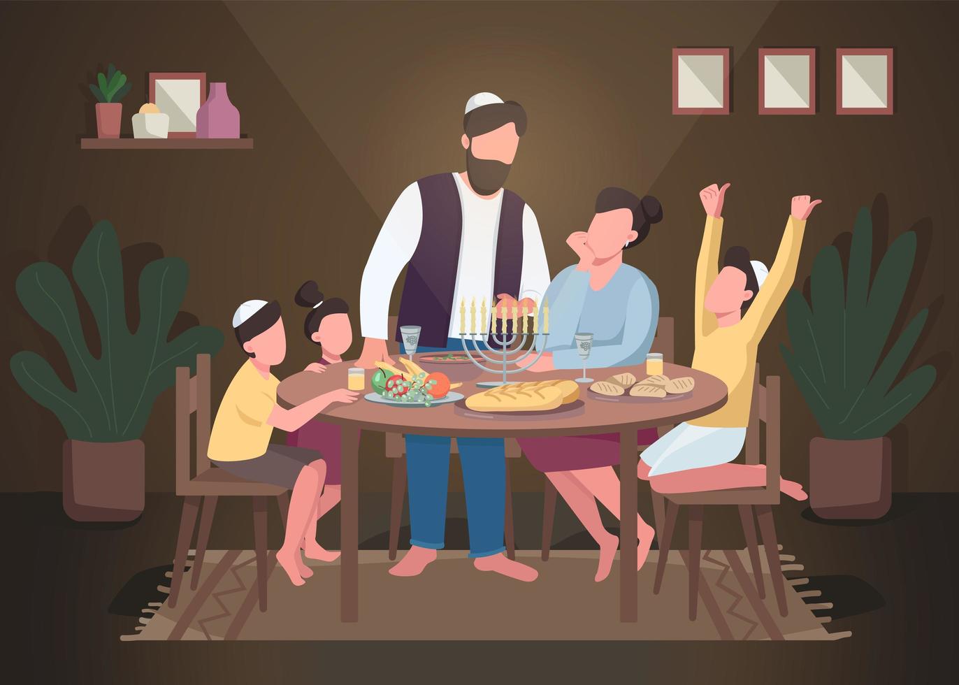 hanukkah platt färg vektorillustration vektor