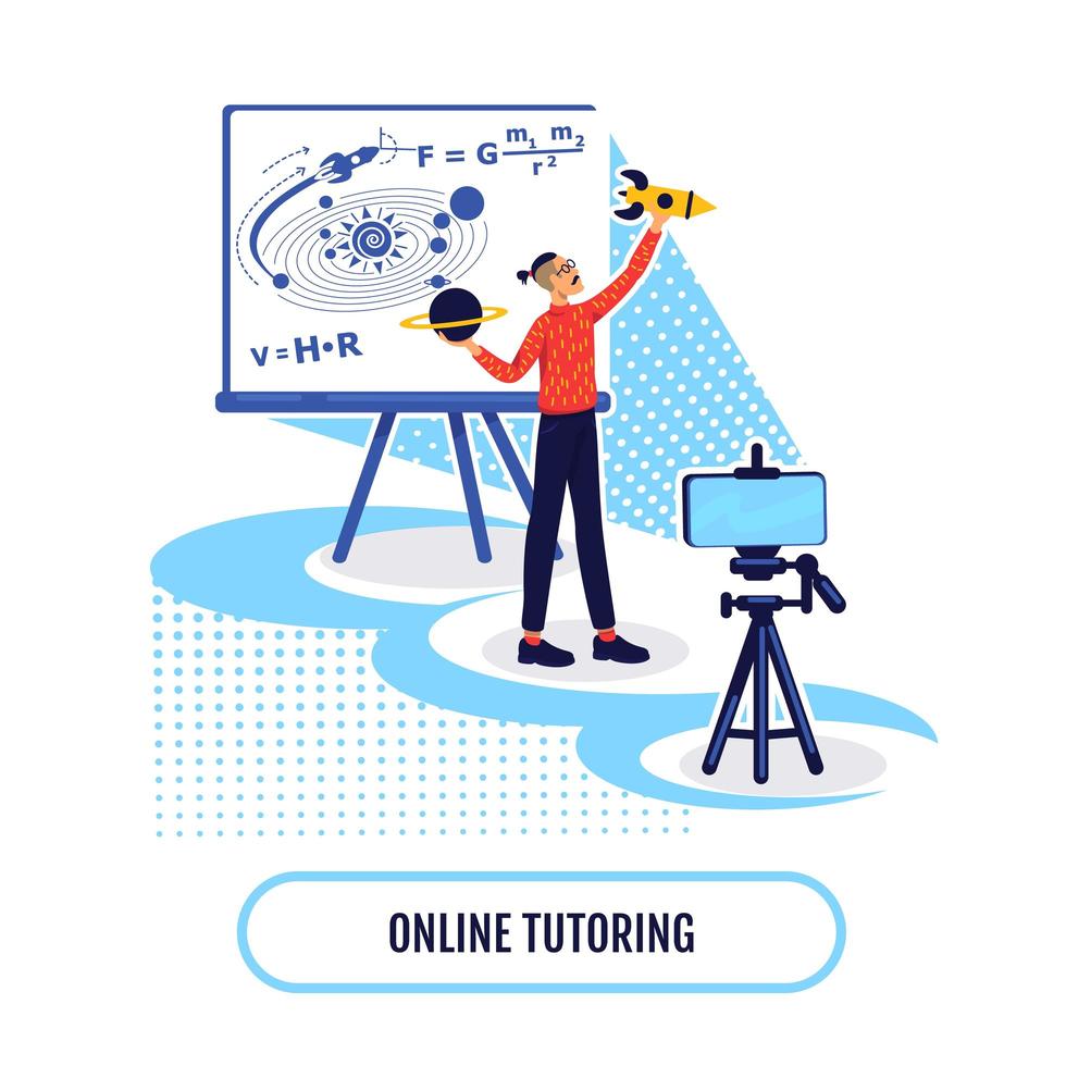 Online akademisches Lernen flache Konzept Vektor-Illustration vektor