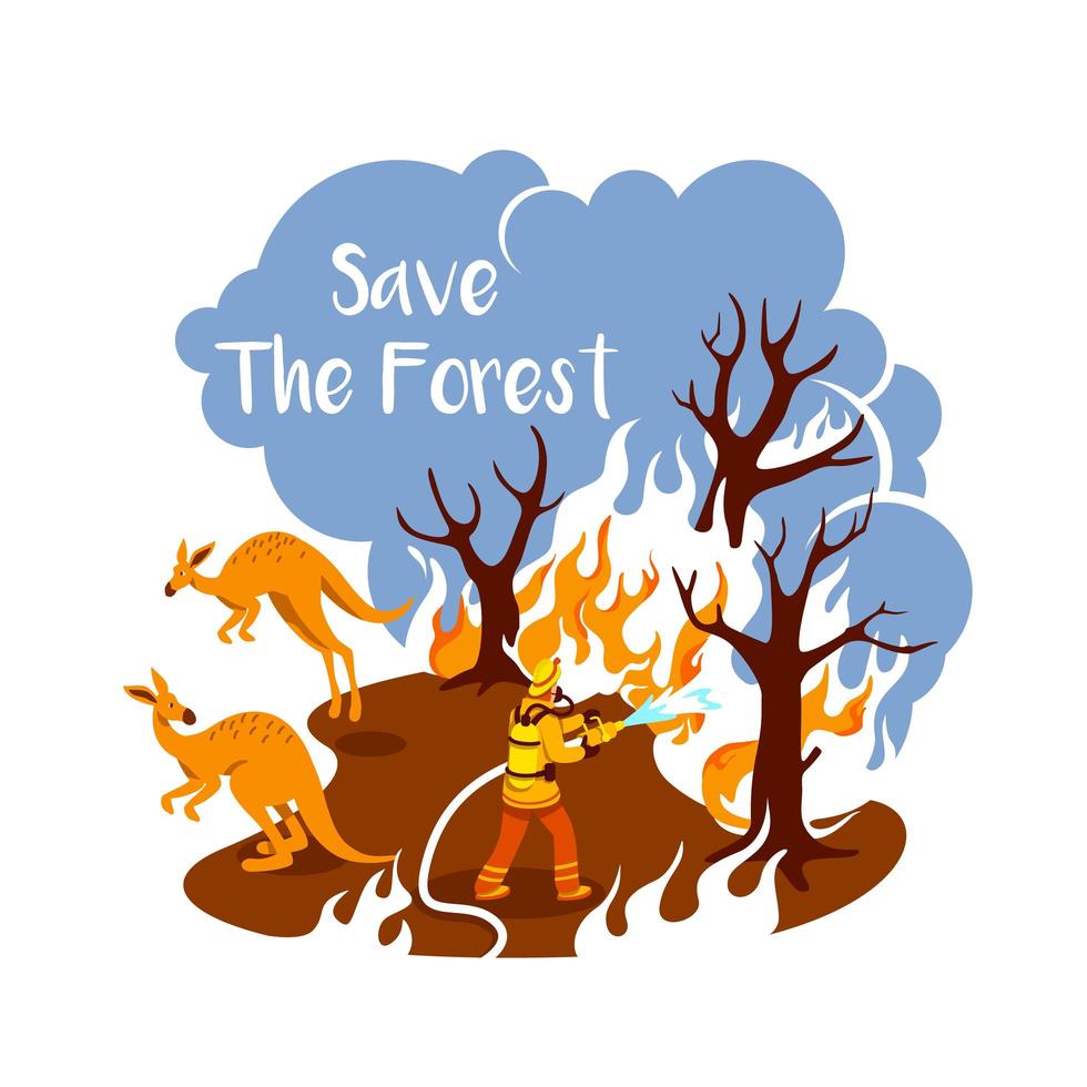 lodernde Wälder 2d Vektor Web Banner, Poster