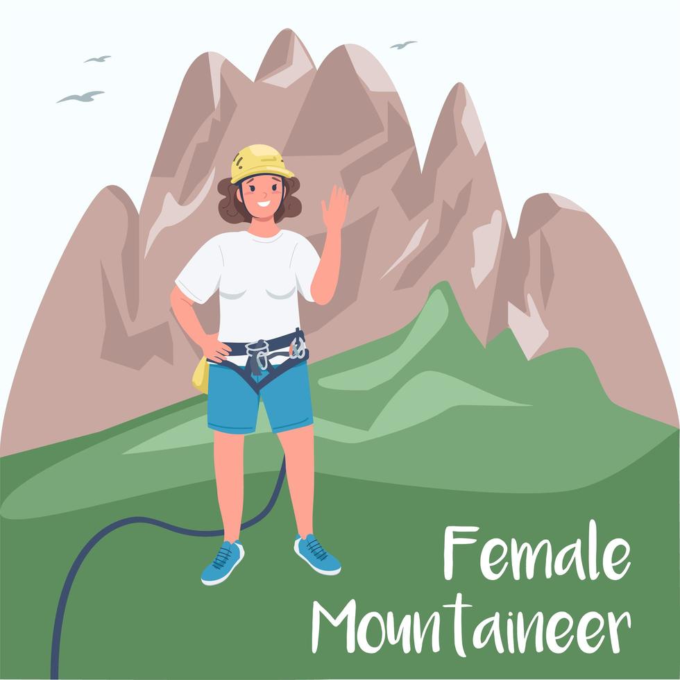 kvinna klättrare sociala medier post vektor