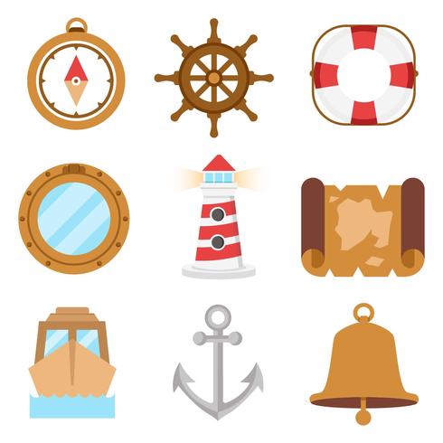 Kostenlose Segeln und nautische Icons Vector