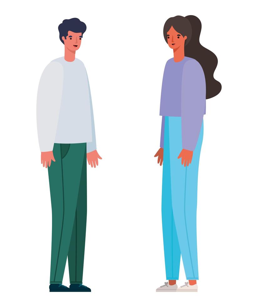 Frau und Mann Avatar Cartoon Vektor-Design vektor