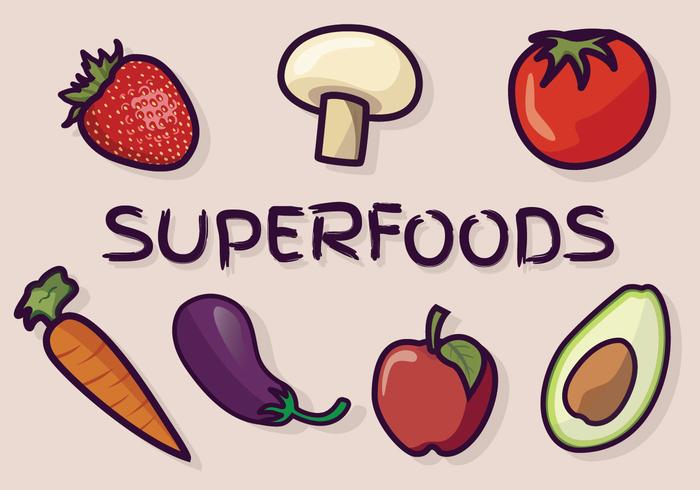 Superfoods-Vektor-Paket vektor