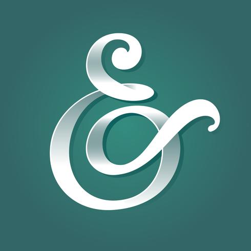 Ljus och skugga Custom Ampersand Free Vector