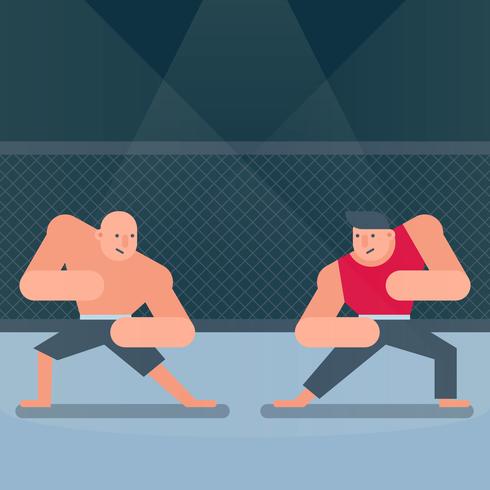 Zwei Kämpfer der gemischten Kampfkunst-Match-Illustration vektor