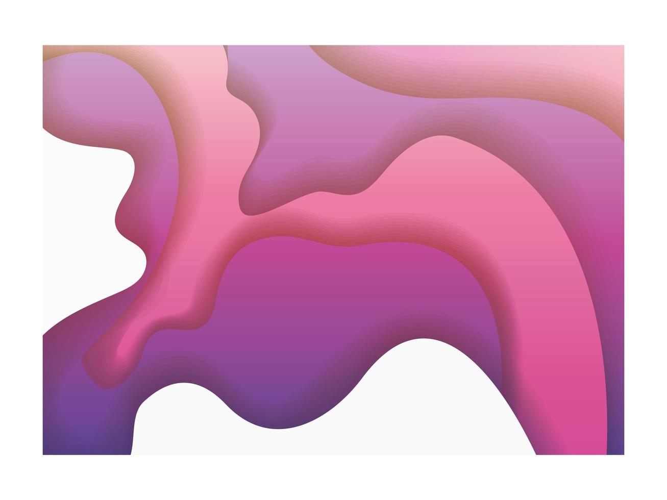 lila och rosa vågor bakgrund inuti ramvektordesign vektor