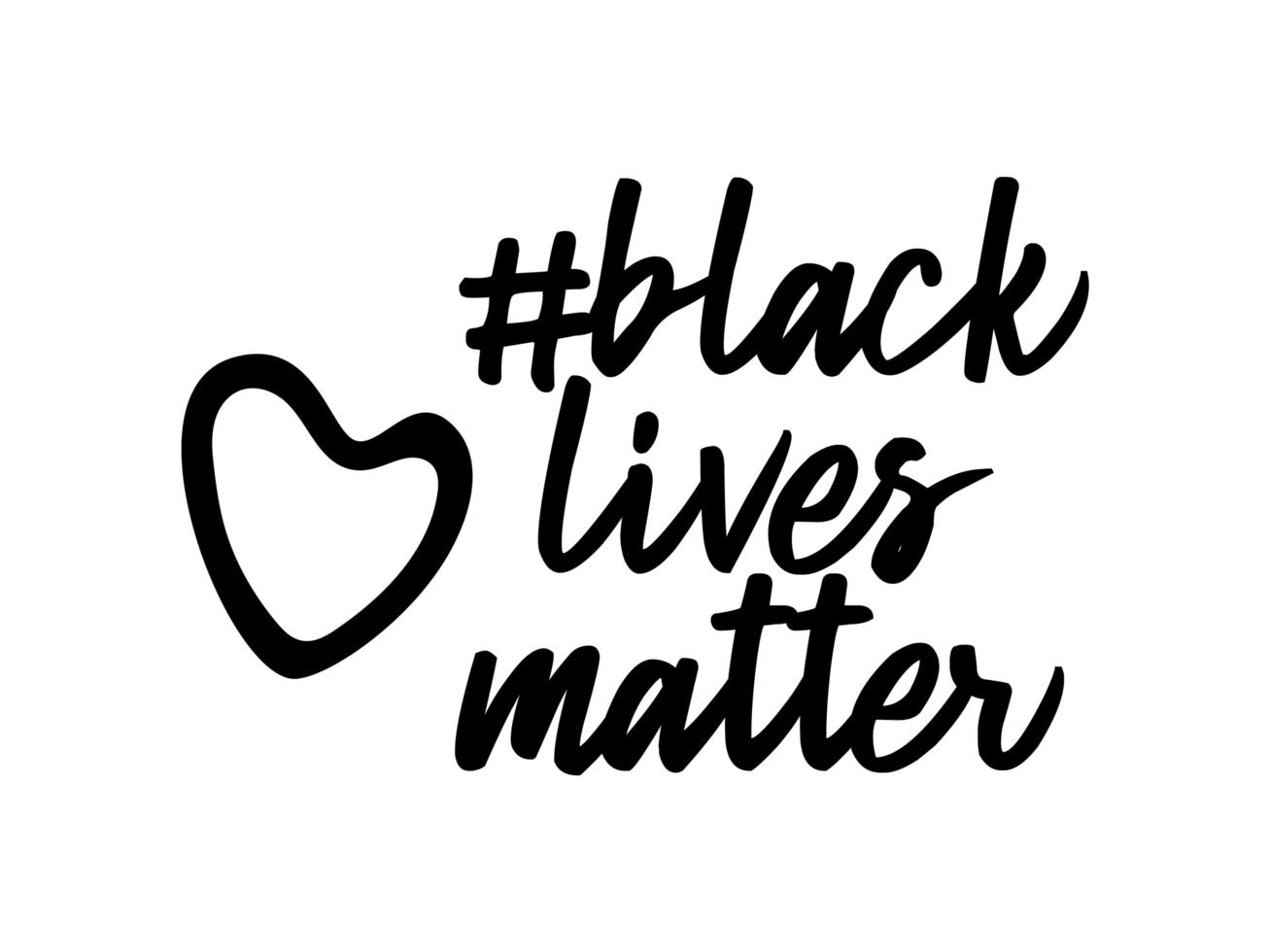 Schwarze Leben zählen. Herzform. Nein zu Rassismus. Polizeigewalt. stopp Gewalt. flache Vektorillustration. für Banner, Poster und soziale Netzwerke vektor
