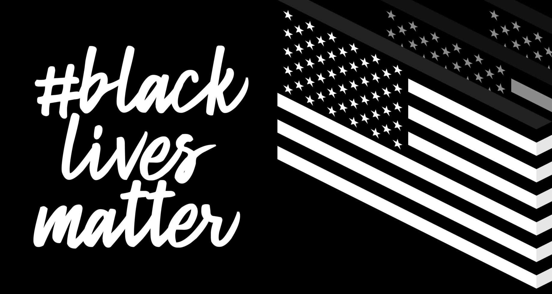 Farben der Nationalflagge der Vereinigten Staaten und Beschriftungstext schwarz leben Materie. Symbol des Protests. SMS für Protestaktion. Vektorillustration vektor
