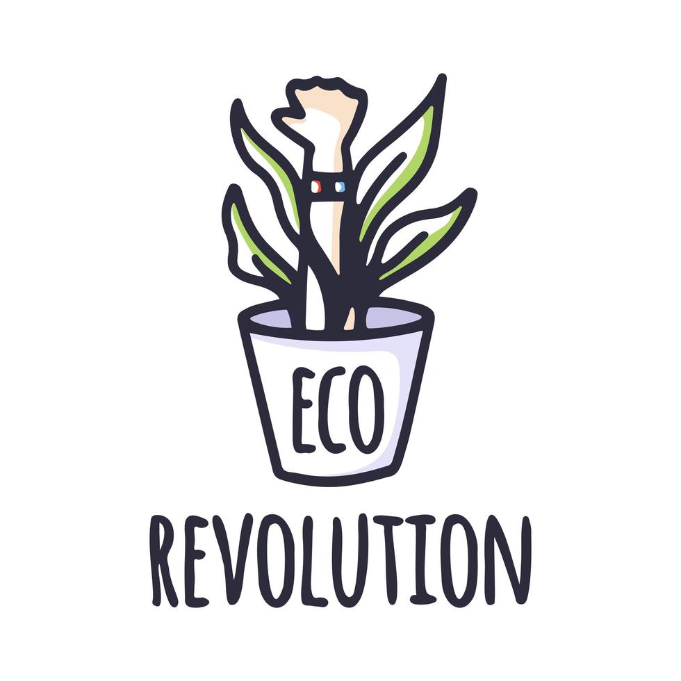 kreatives grünes Plakatkonzept des Öko-Protests. Öko-Faust-Symbol der grünen Revolution. Web-Symbol Logo Vorlage Design-Element. vektor