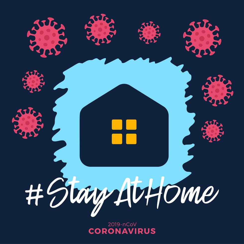 Coronavirus geschrieben in Typografie Poster Design. rette den Planeten vor dem Koronavirus. Bleib sicher, bleib drinnen. Prävention von Viren. vektor