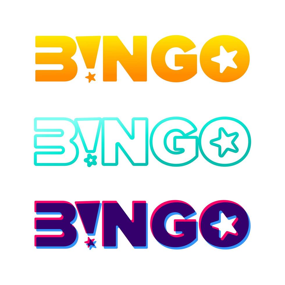 bingo vektor typografi. lotteri retro glödande bokstäver. hasardspel och kasinokoncept.
