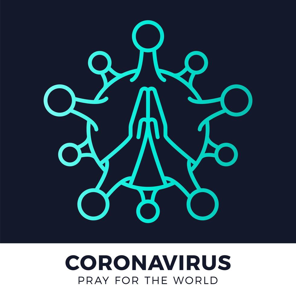 be för världens coronavirus koncept med händerna vektorillustration. tid att be coronavirus 2020 covid-19. coronavirus i wuhan vektorillustration. virus covid 19-ncp. vektor
