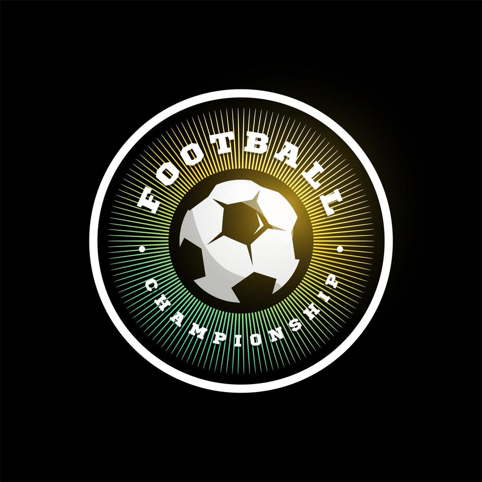 fotboll fotboll cirkulär vektor logotyp. modern professionell typografi sport retro stil vektor emblem och mall logotype design. fotboll färgglada logotyp