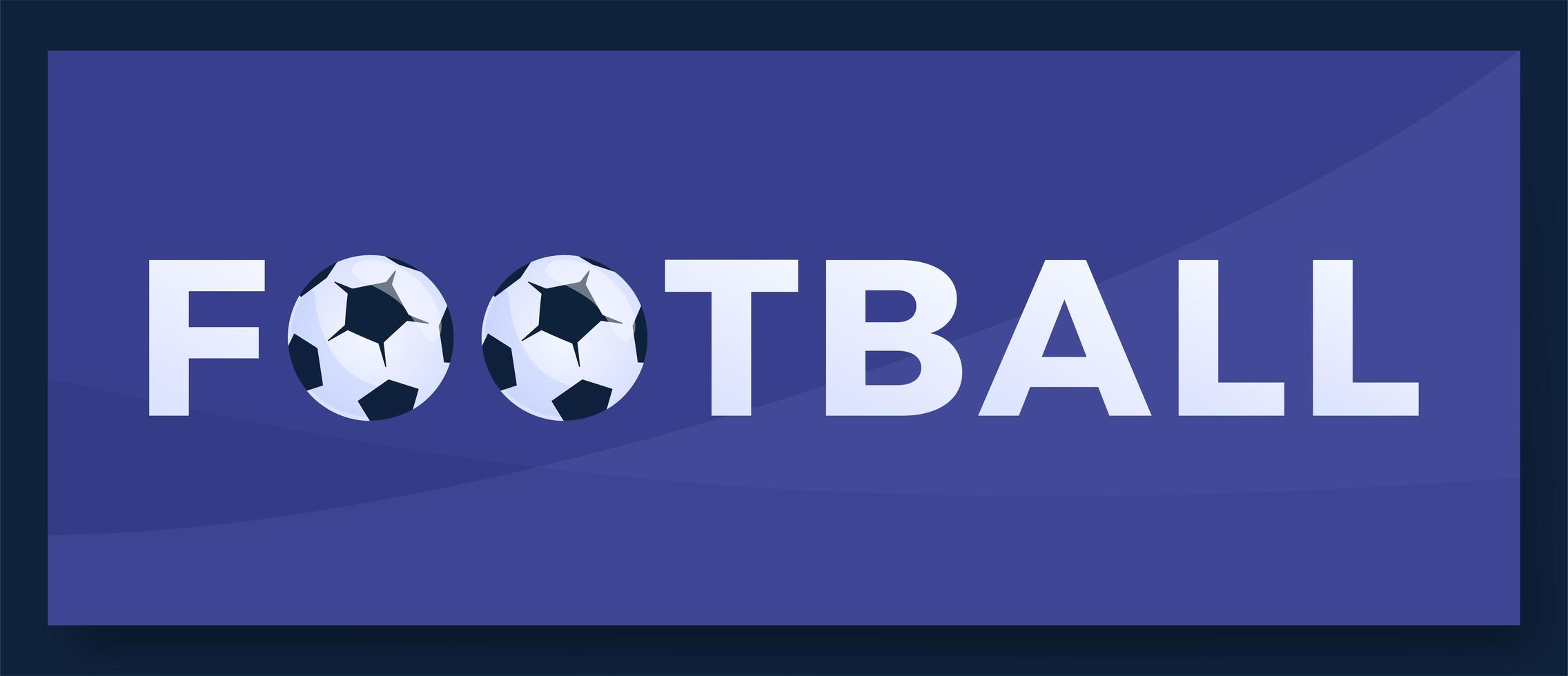Vektor Typografie Wort Fußball Fußball Logo. Sportlogo mit Ausrüstung für Druckdesignvektorillustration