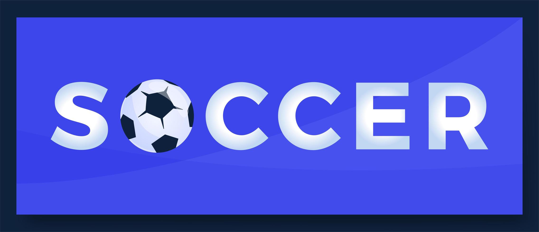 Vektor Typografie Wort Fußball Fußball Logo. Sportlogo mit Ausrüstung für Druckdesignvektorillustration