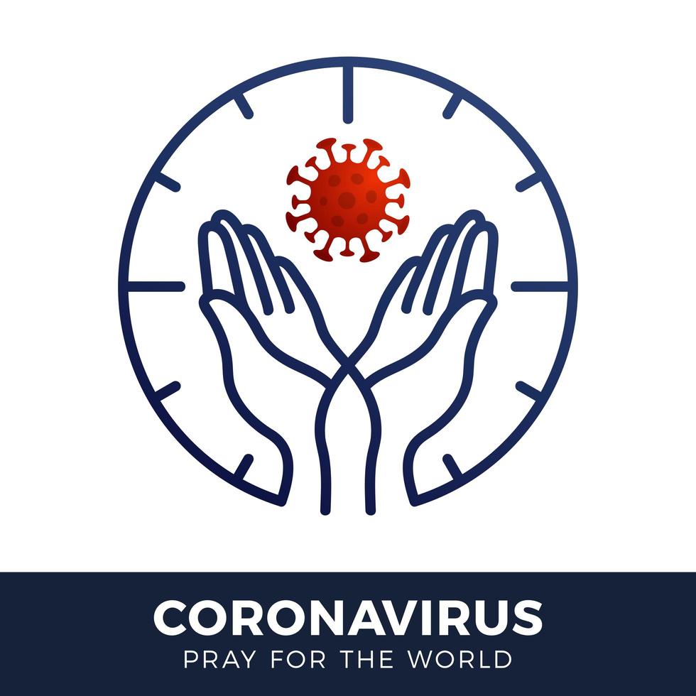 be för världens coronavirus koncept med händerna vektorillustration. vektor