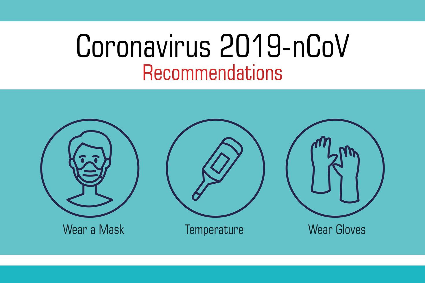 coronavirusförebyggande banner med ikoner vektor