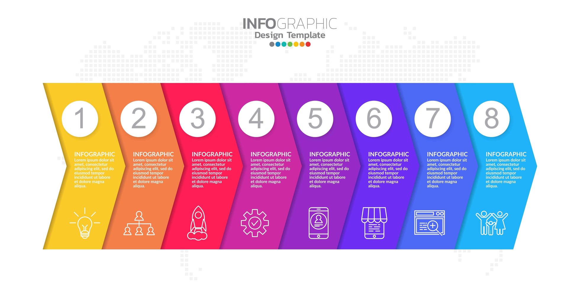 infografiska element för innehåll, diagram, flödesschema, steg, delar, tidslinje, arbetsflöde, diagram. vektor