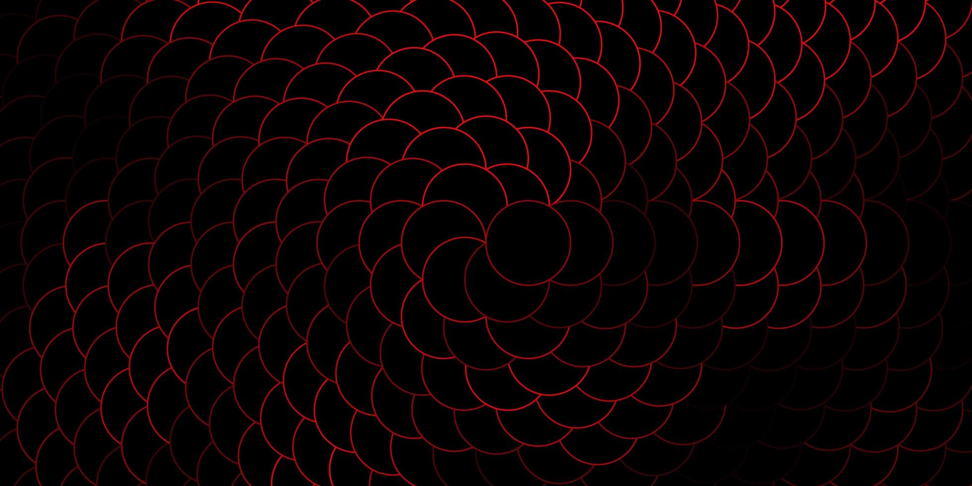 dunkelroter Vektorhintergrund mit Kreisen. vektor