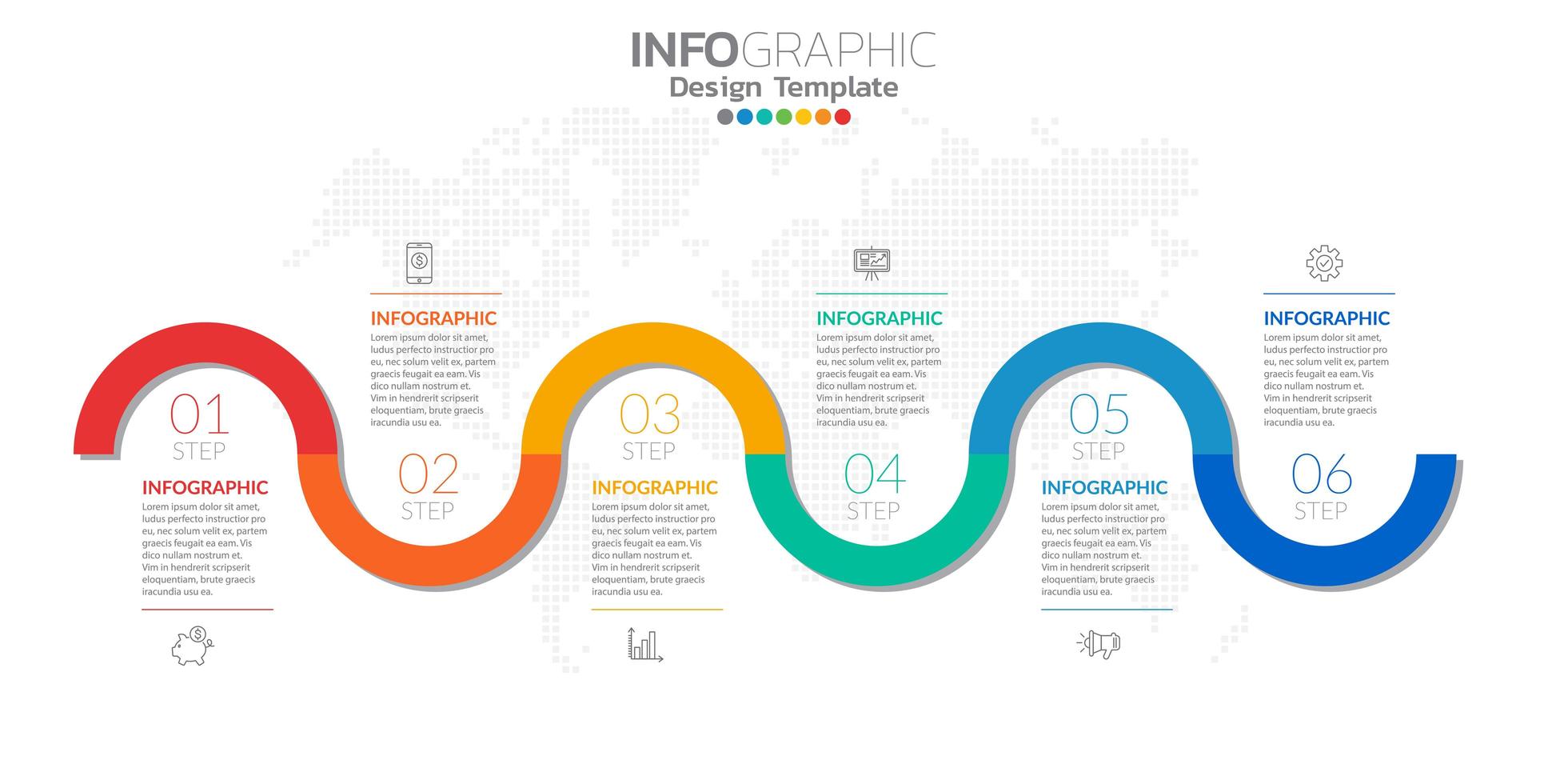 Infografiken für das Geschäftskonzept mit Symbolen und Optionen oder Schritten. vektor