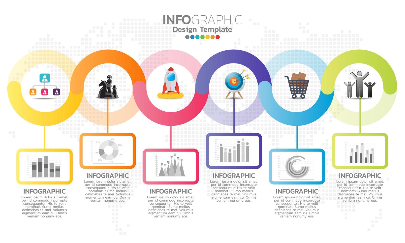 Infografik-Elemente für Inhalt, Diagramm, Flussdiagramm, Schritte, Teile, Zeitachse, Workflow, Diagramm. vektor