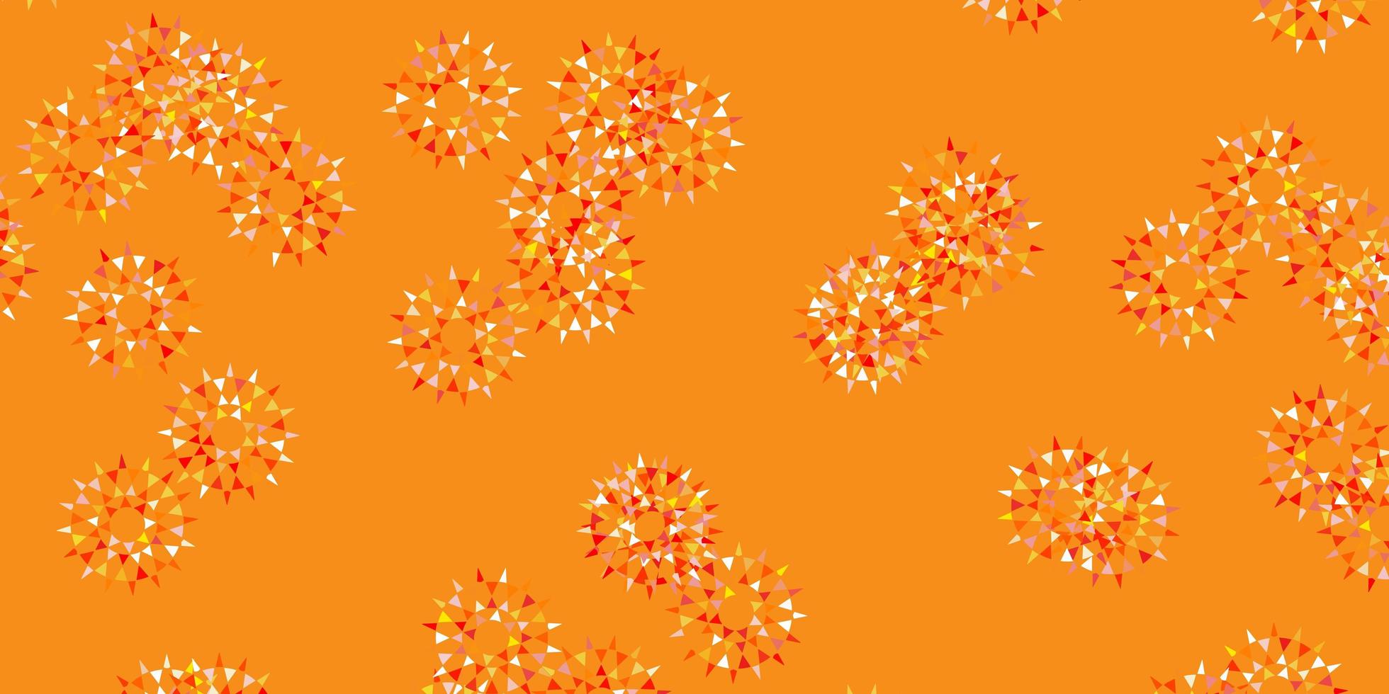 ljus orange vektor doodle bakgrund med blommor.