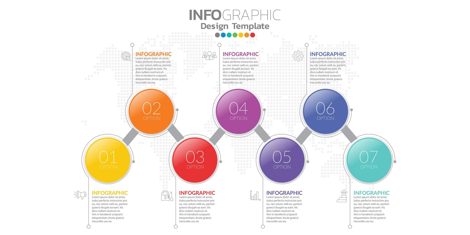 Infografiken für das Geschäftskonzept mit Symbolen und Optionen oder Schritten. vektor
