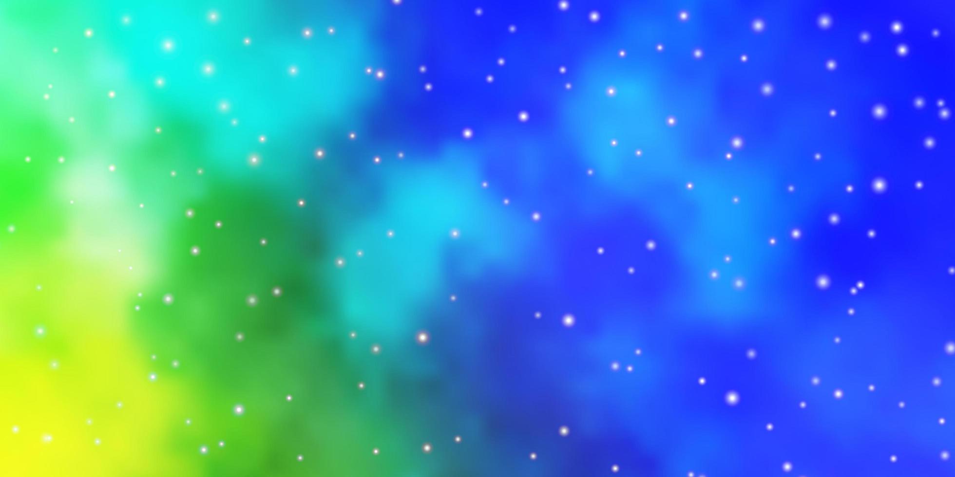 hellblaues, grünes Vektorlayout mit hellen Sternen. vektor