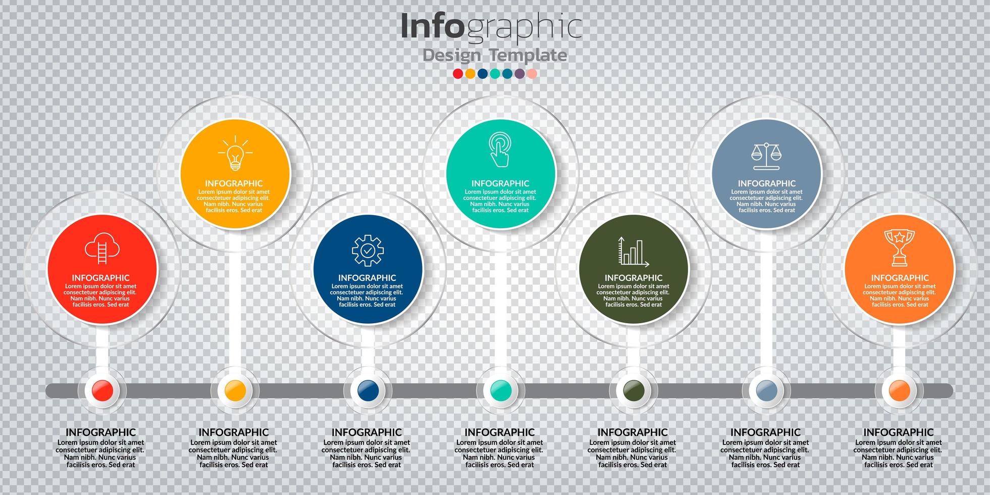 Infografik im Geschäftskonzept mit 8 Optionen, Schritten oder Prozessen. vektor