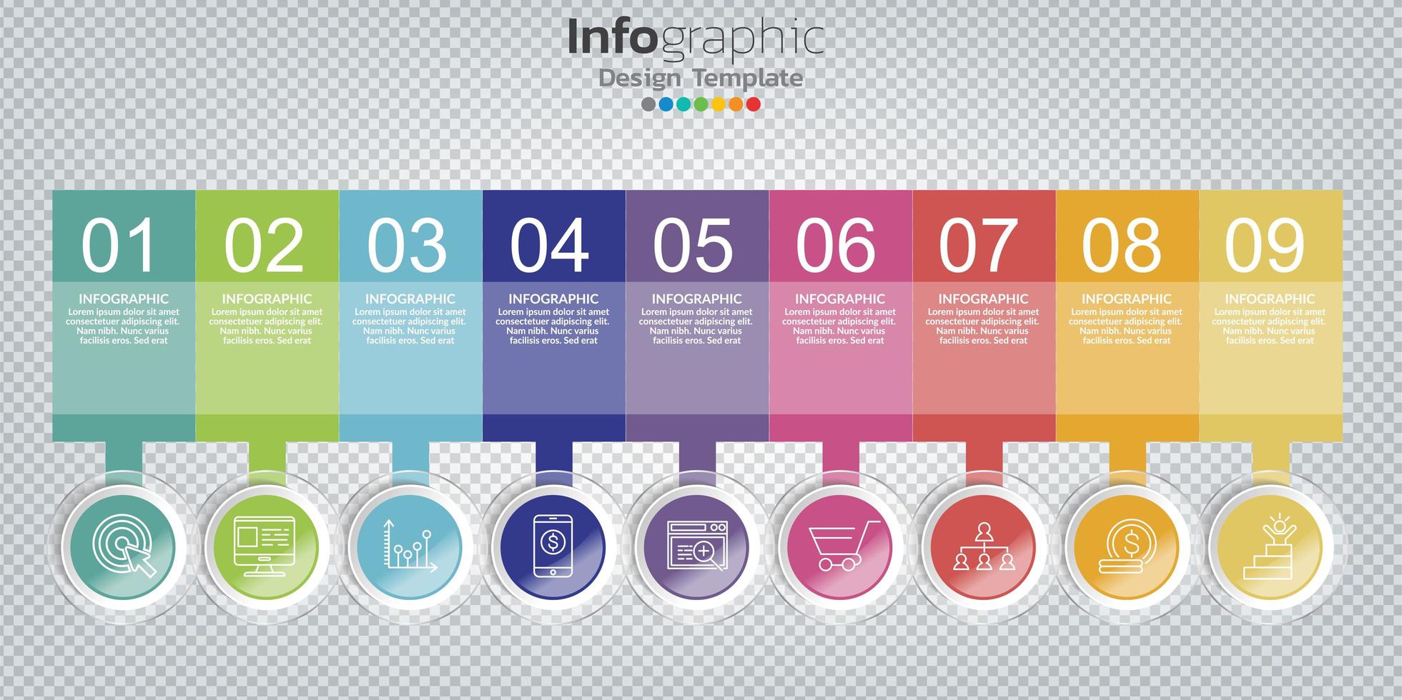 Infografik im Geschäftskonzept mit 8 Optionen, Schritten oder Prozessen. vektor