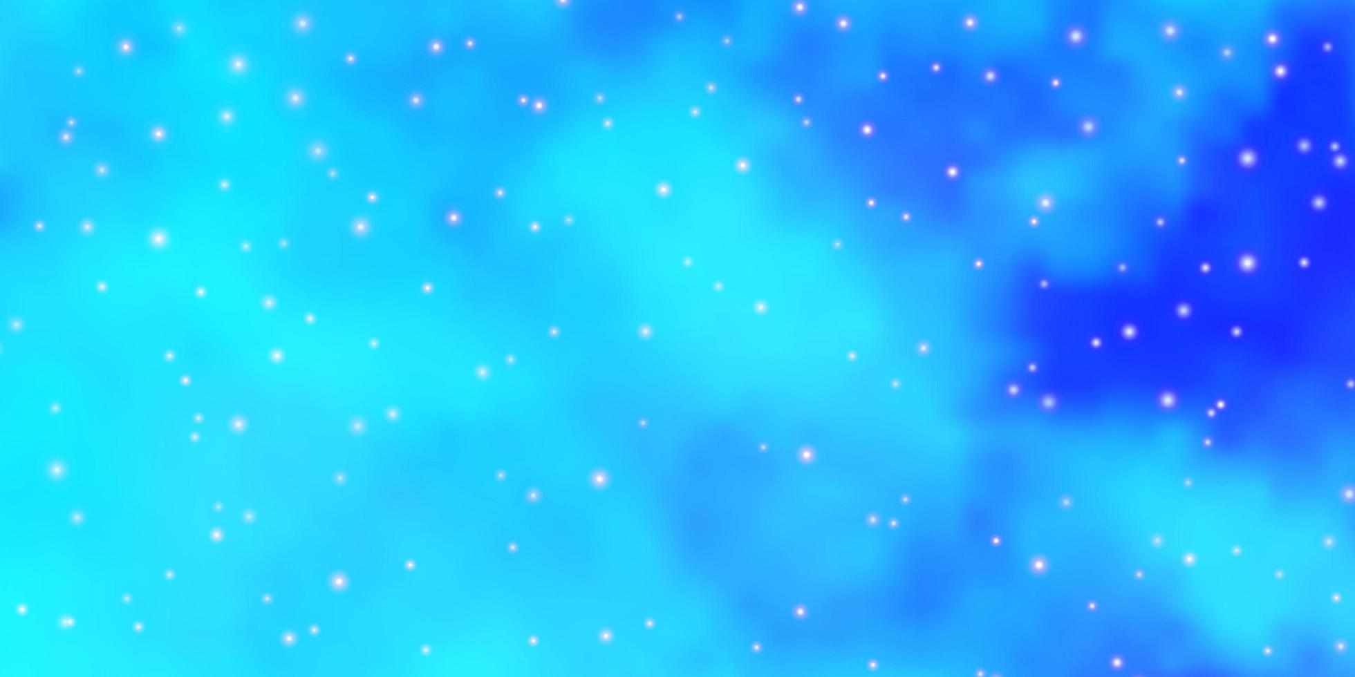 hellblauer Vektorhintergrund mit kleinen und großen Sternen. vektor
