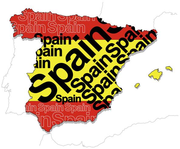 Eine Karte von Spanien. vektor