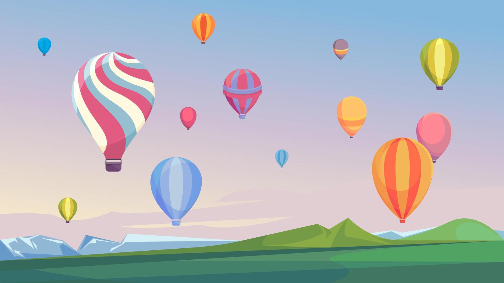 Heißluftballons fliegen in den Himmel. vektor