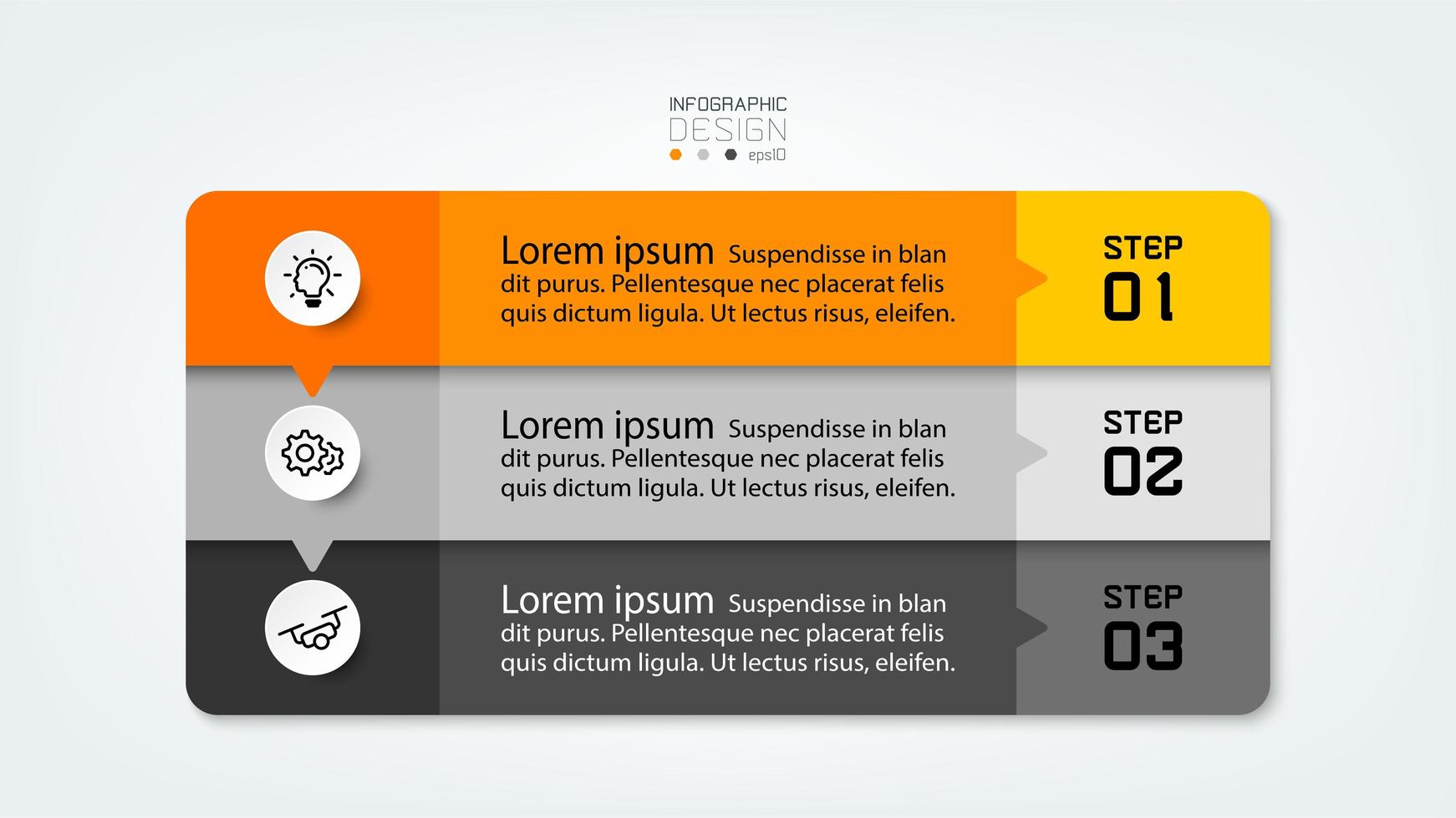 3-stufiges Infografik-Design vektor