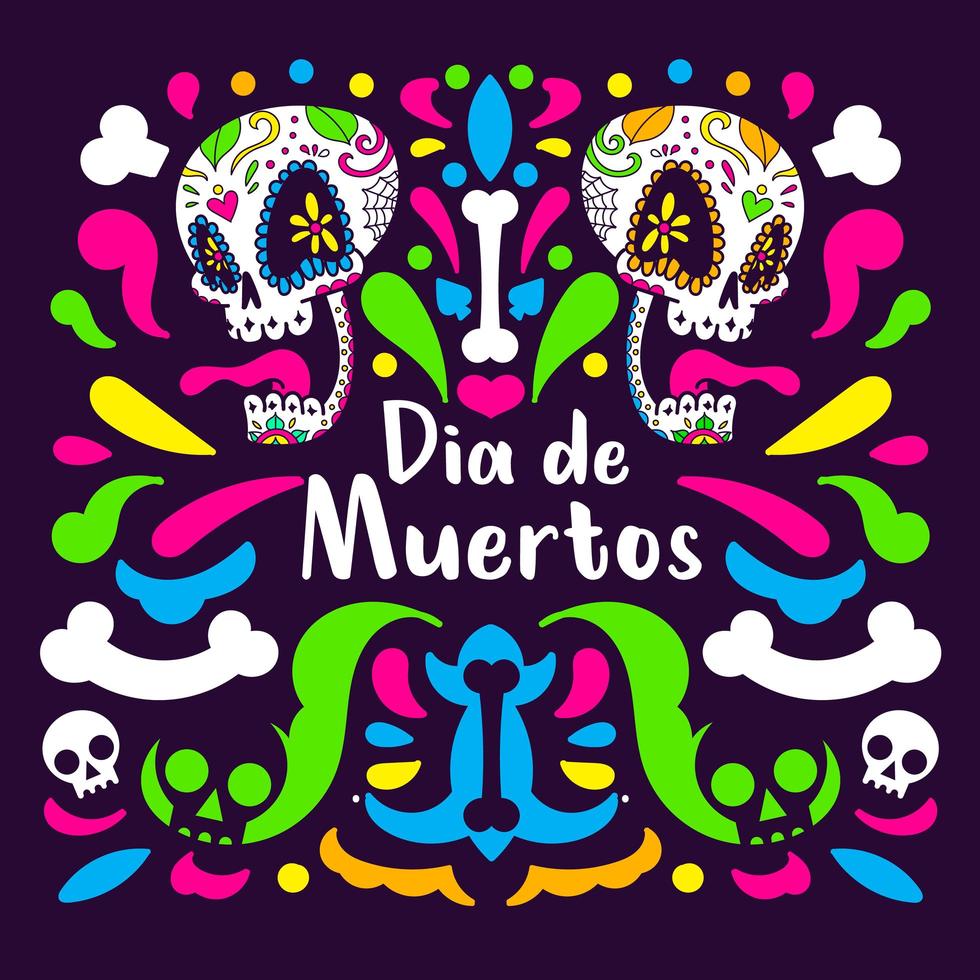 dia de muertos, dagen för död fiesta firande vektor