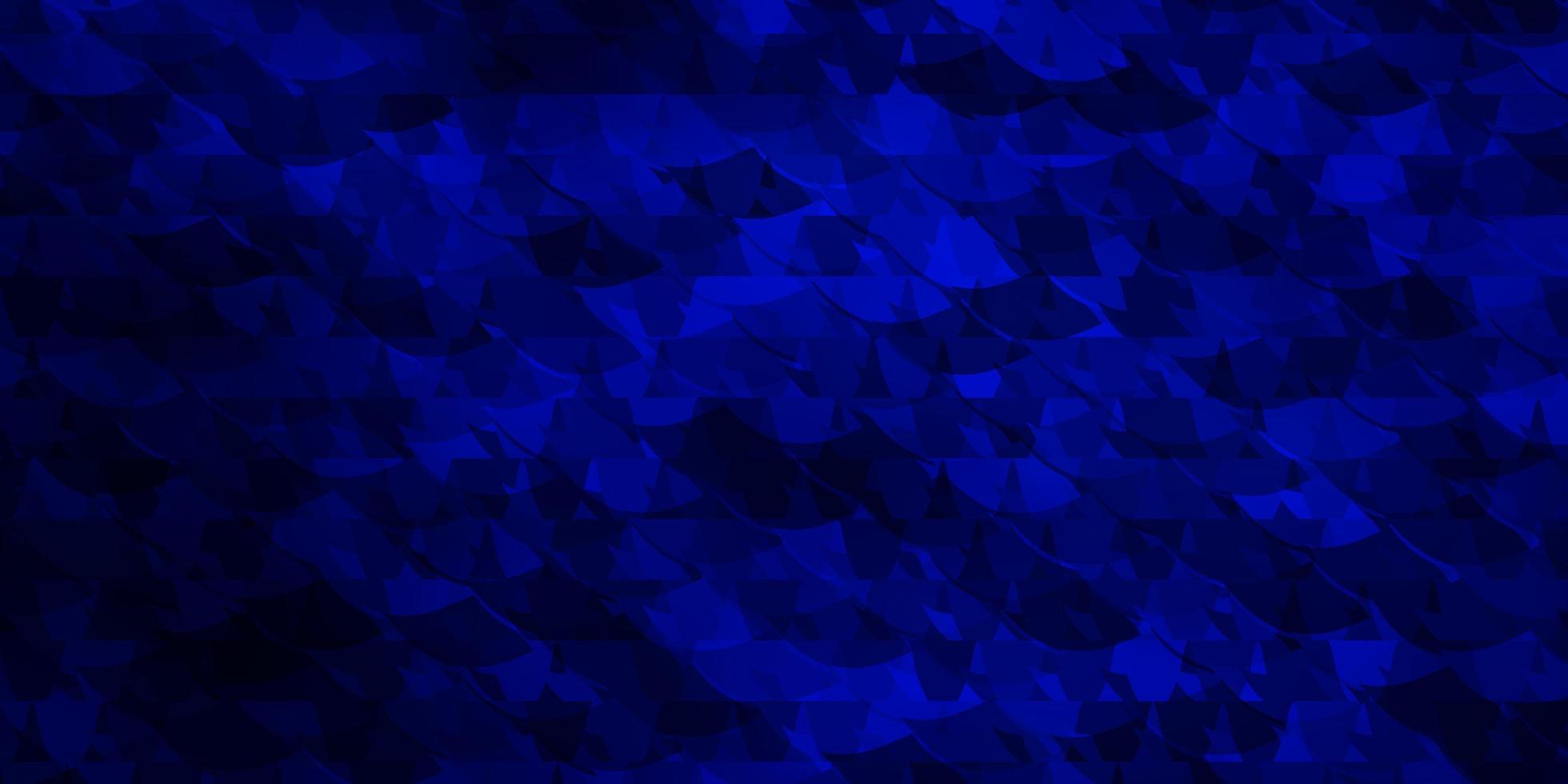 mörkblå vektorlayout med linjer, trianglar. vektor