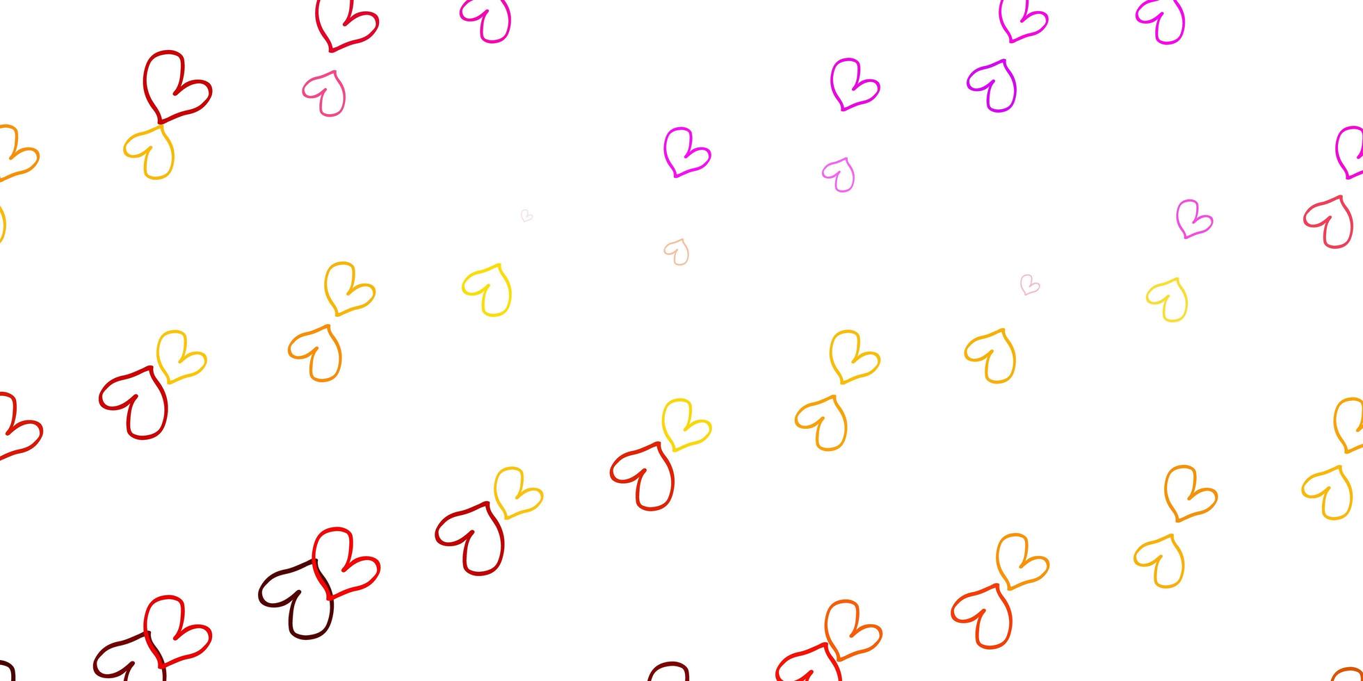 ljus flerfärgad vektormall med doodle hjärtan. vektor