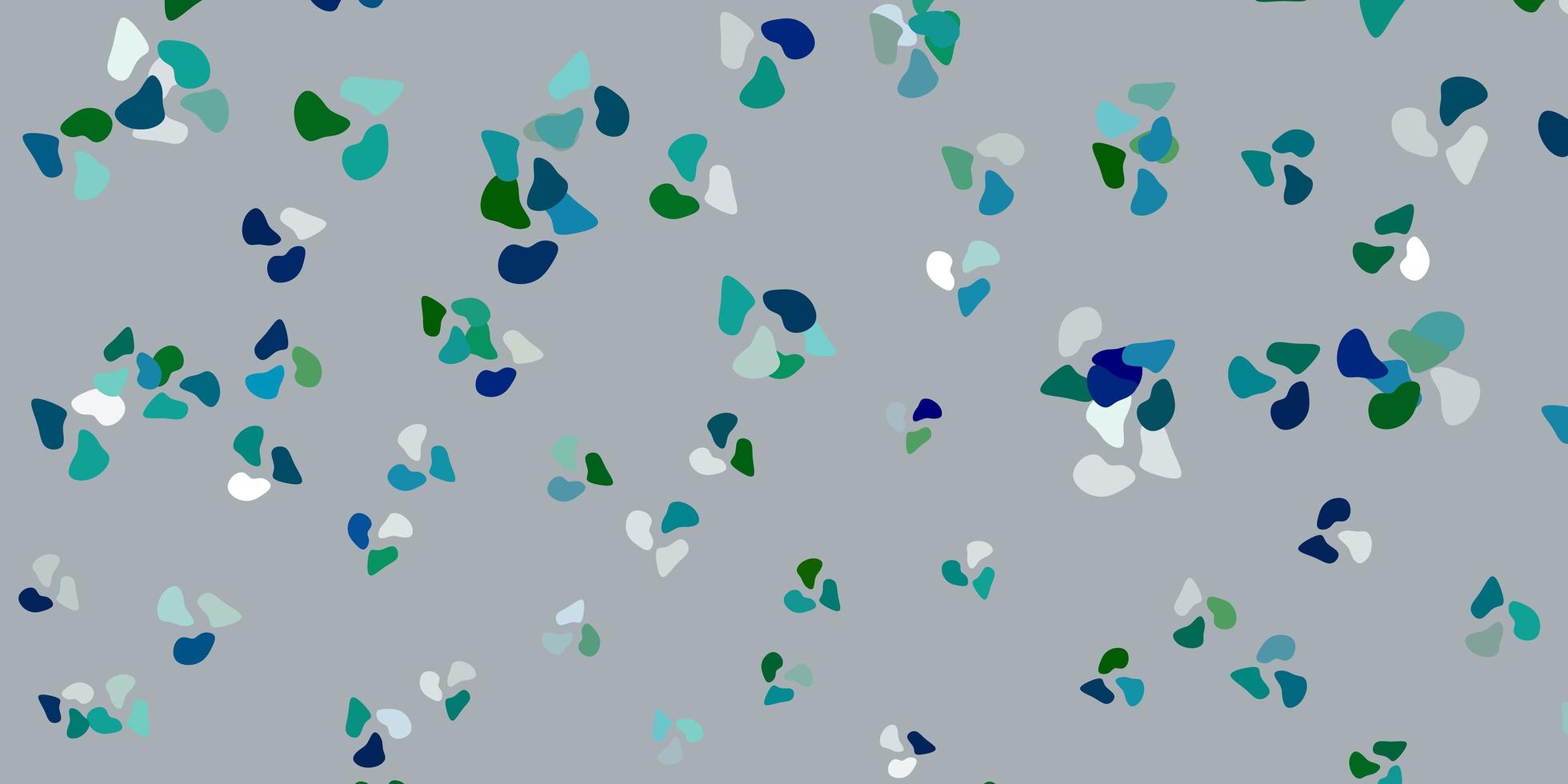 hellblauer, grüner Vektorhintergrund mit chaotischen Formen. vektor