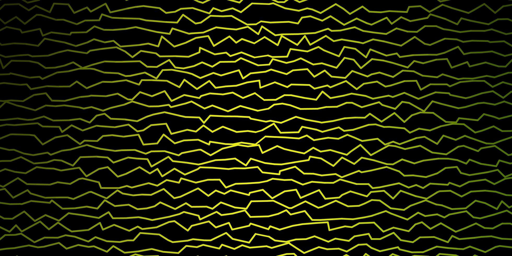 dunkelgrüner Vektorhintergrund mit gekrümmten Linien. vektor