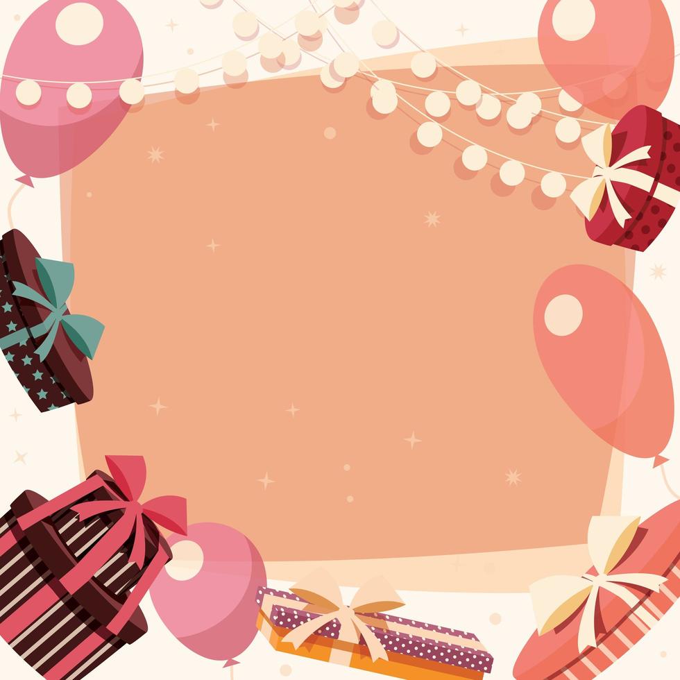 Geburtstagshintergrund mit Geschenken und Luftballons vektor