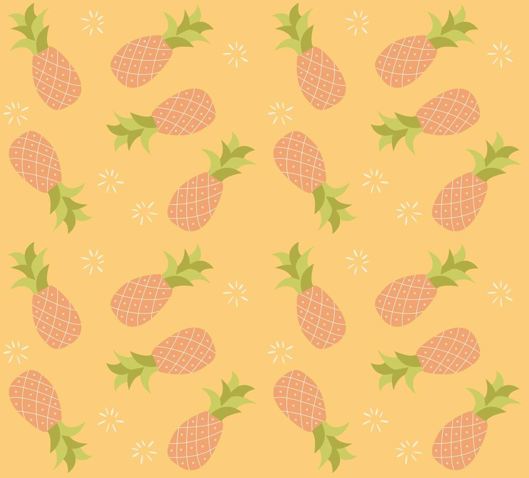 sömlösa mönster med handritad ananasfrukt vektor