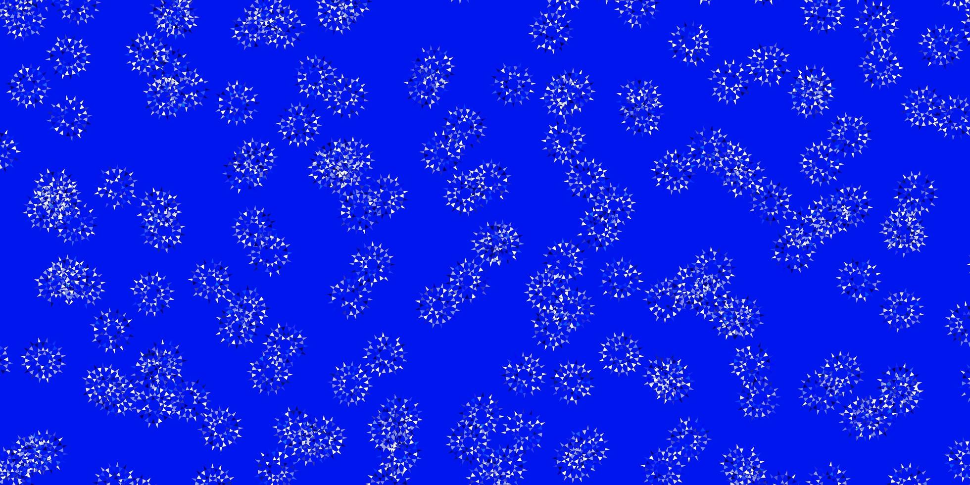 hellblaues Vektor-Gekritzelmuster mit Blumen. vektor