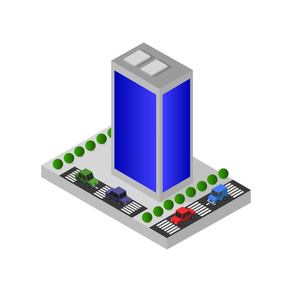 isometrisk skyskrapa i vektor på vit bakgrund