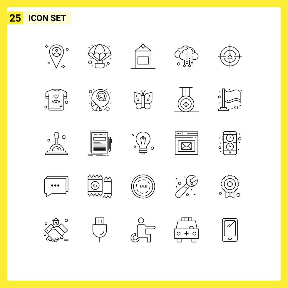 25 kreativ ikoner modern tecken och symboler av rekrytering marknadsföring packa mål väder redigerbar vektor design element