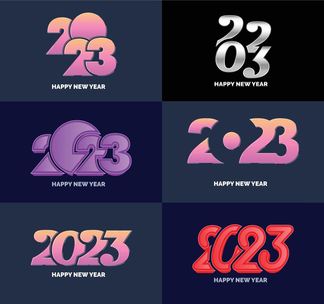 stor uppsättning av 2023 Lycklig ny år logotyp text design 2023 siffra design mall vektor